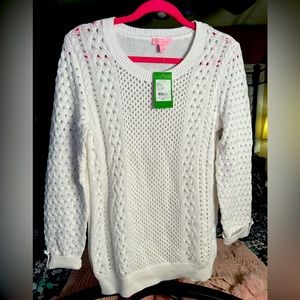 Lilly Pulitzer Castine Sweater SZ Large in Resort White